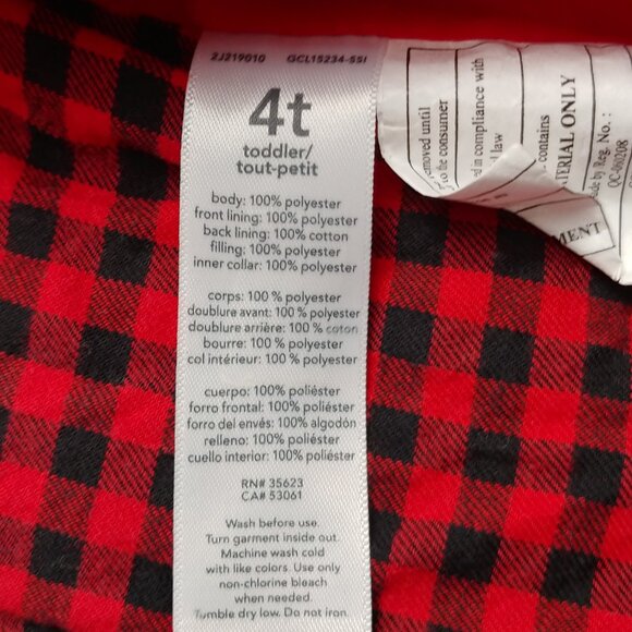 Carter's Red Lightweight Quilted Sherpa-Lined Collar Vest 4T - Picture 6 of 9